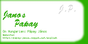 janos papay business card